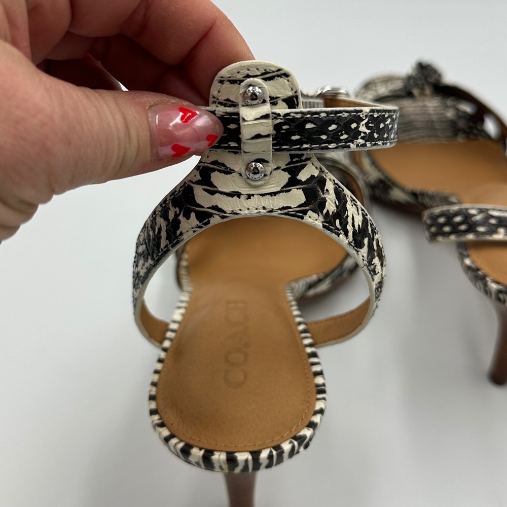 Coach Meg Land Snake Print Heels Y2K Designer Strappy Sandals Euro Chic wmns 9.5 - Picture 8 of 12
